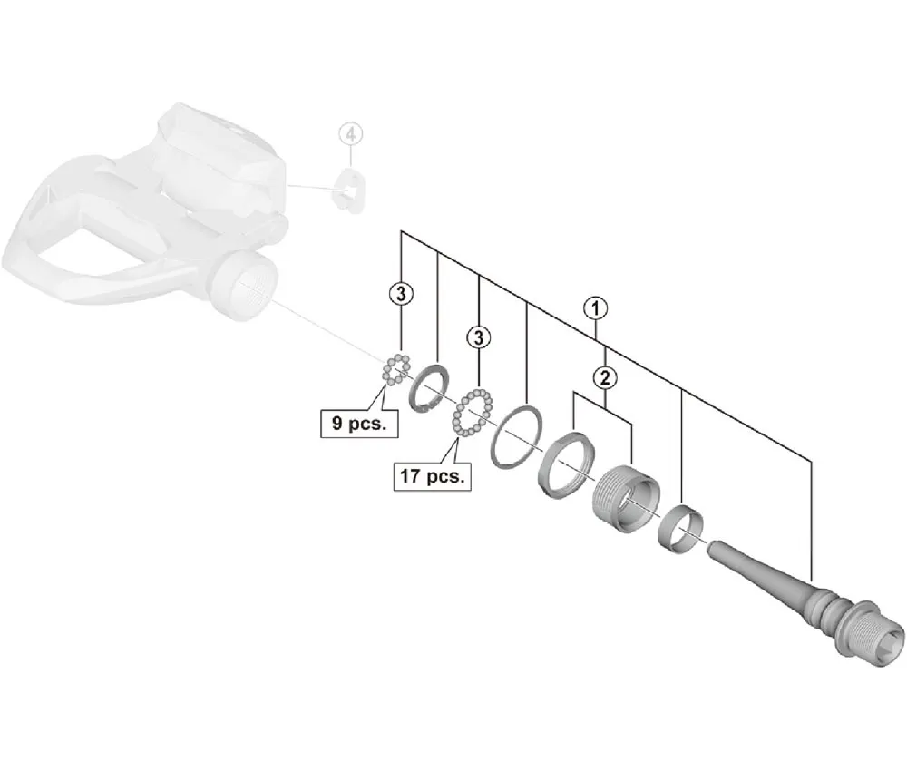Shimano DURA-ACE PD-R9100 Pedal Spare Part | Left Pedal Axle, Long 4 mm