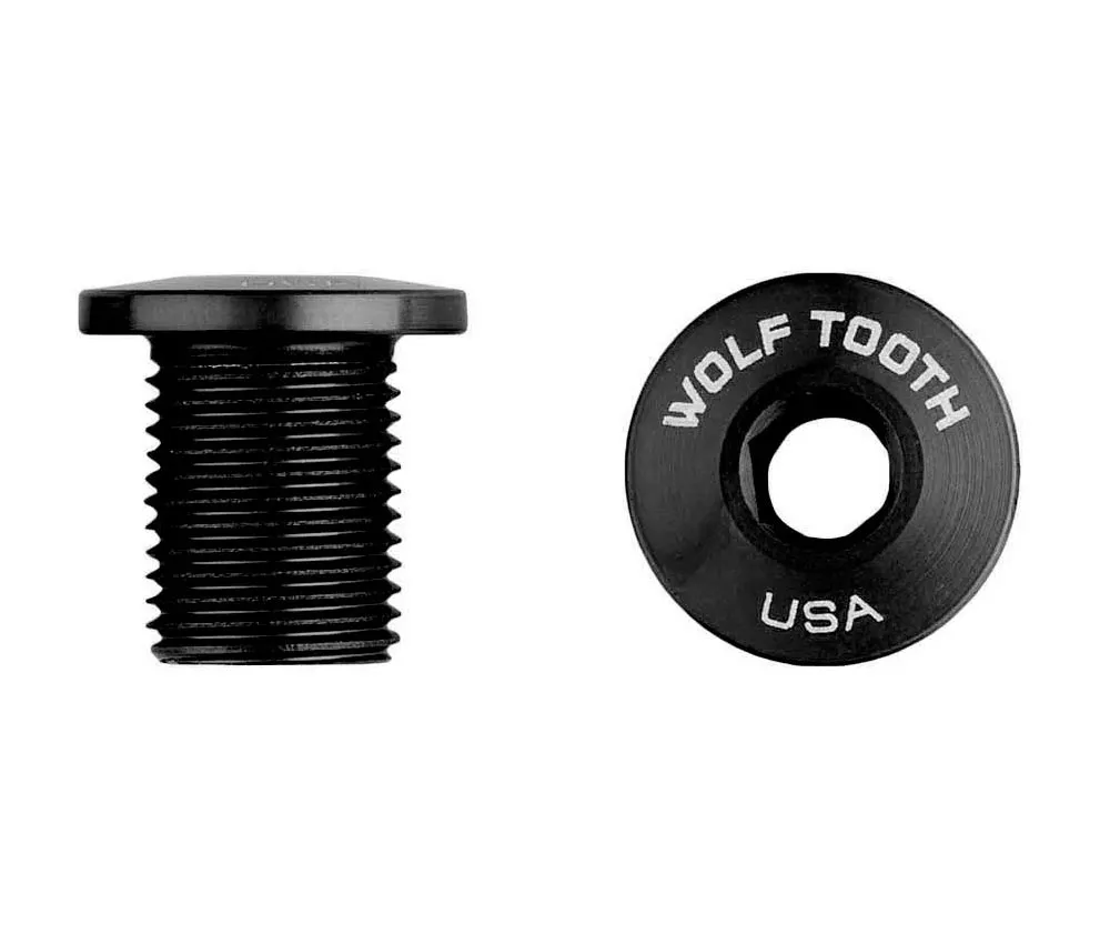 Wolf Tooth Chainring Bolts, 4-piece set – M8x10mm, single chainring, 4-arm, aluminium, black