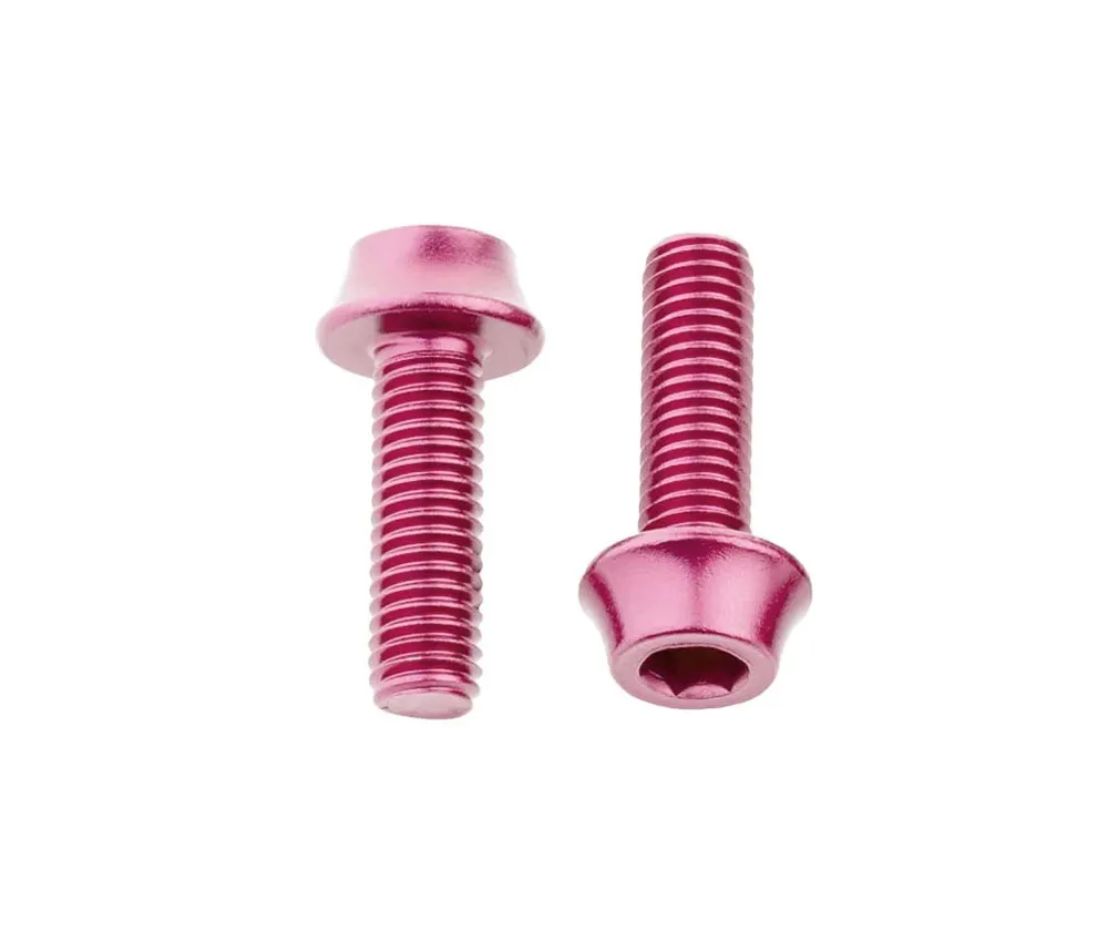 Wolf Tooth Aluminium Bottle Cage Screw Set – M5x15mm Cylinder Head Pink
