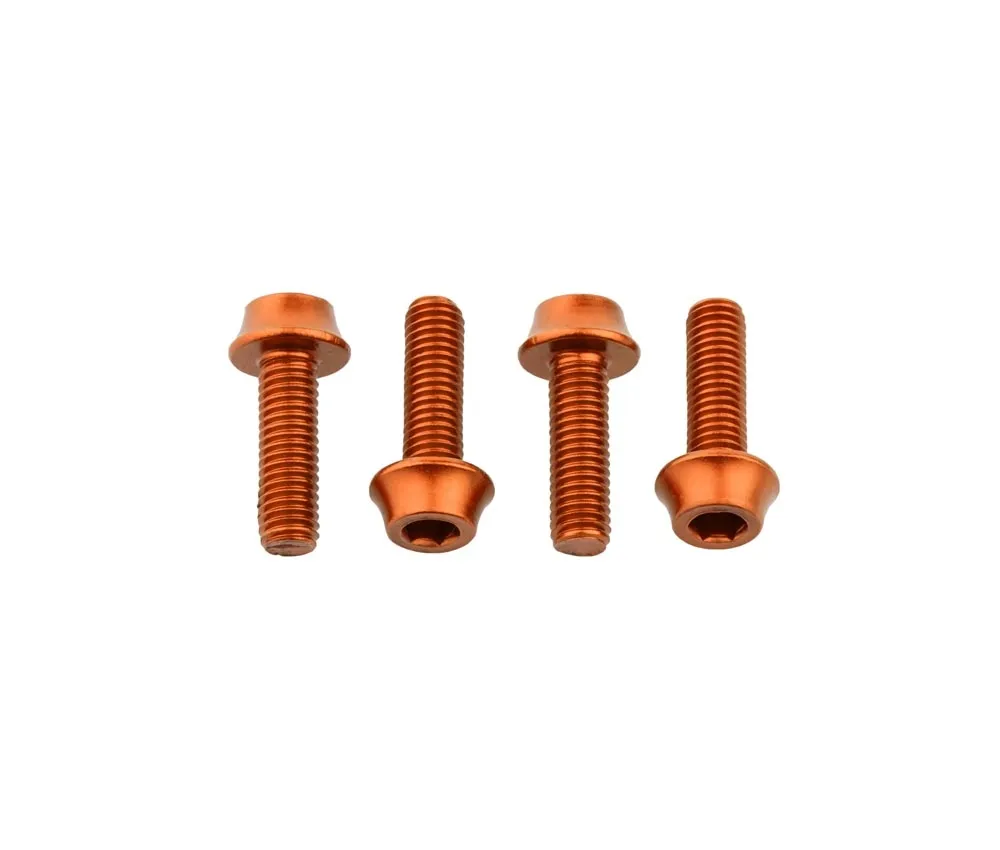 Wolf Tooth Aluminium Bottle Cage Screw Set – M5x15mm Cylinder Head Orange