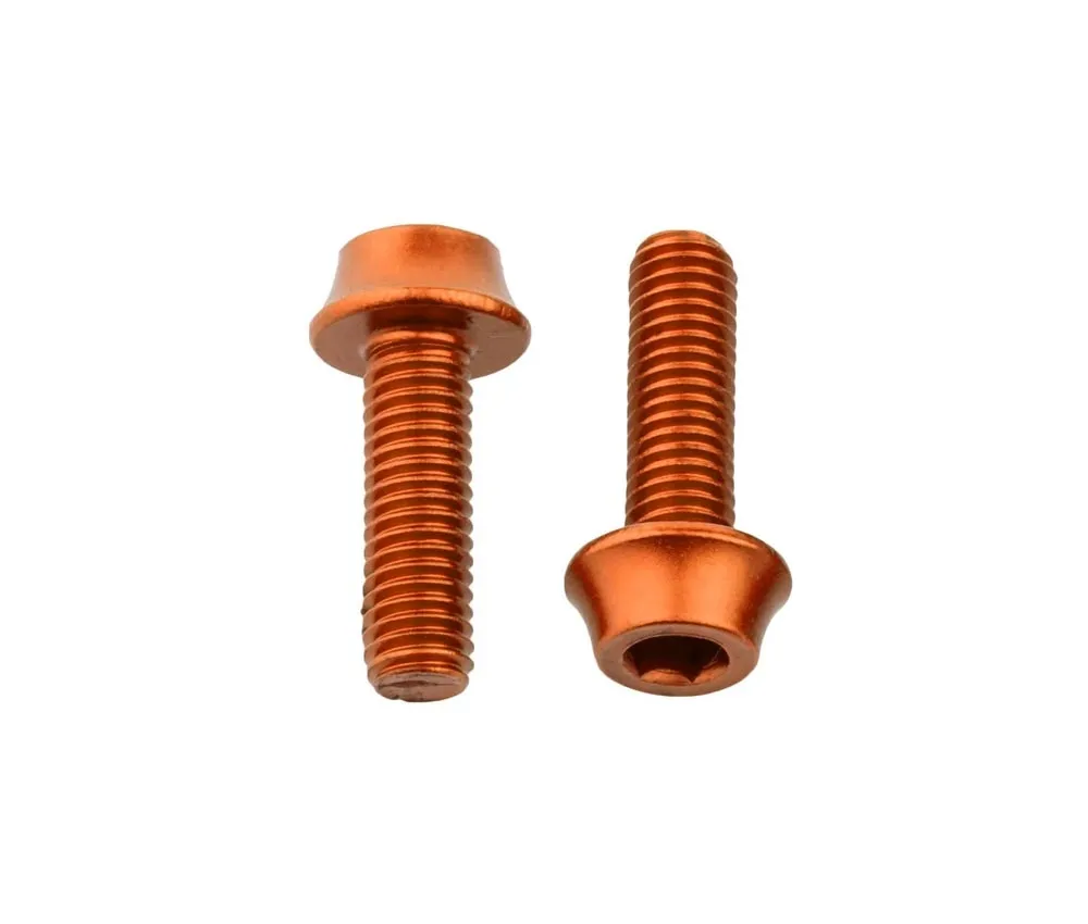 Wolf Tooth Aluminium Bottle Cage Screw Set – M5x15mm Cylinder Head Orange