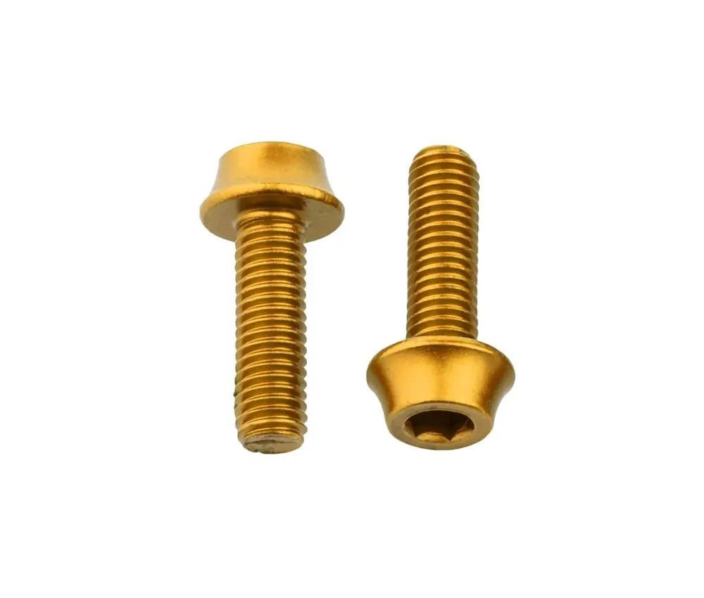 Wolf Tooth Aluminium Bottle Cage Screw Set – M5x15mm Cylinder Head Gold