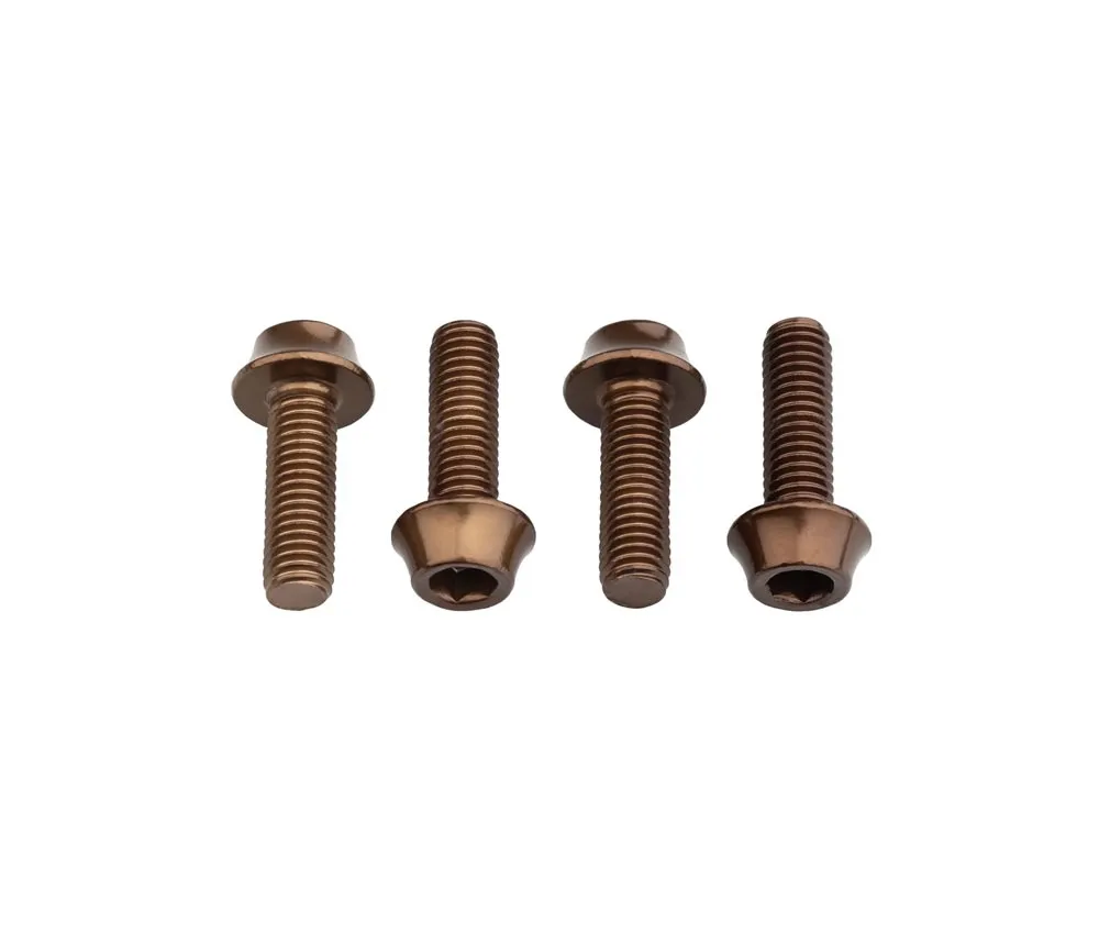 Wolf Tooth Aluminium Bottle Cage Screw Set – M5x15mm Cylinder Head, espresso