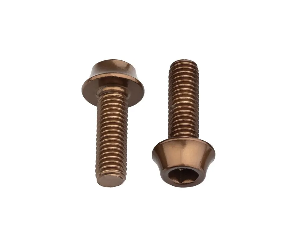 Wolf Tooth Aluminium Bottle Cage Screw Set – M5x15mm Cylinder Head, espresso