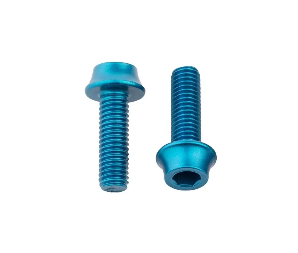 Wolf Tooth Aluminium Bottle Cage Screw Set – M5x15mm Cylinder Head Turquoise