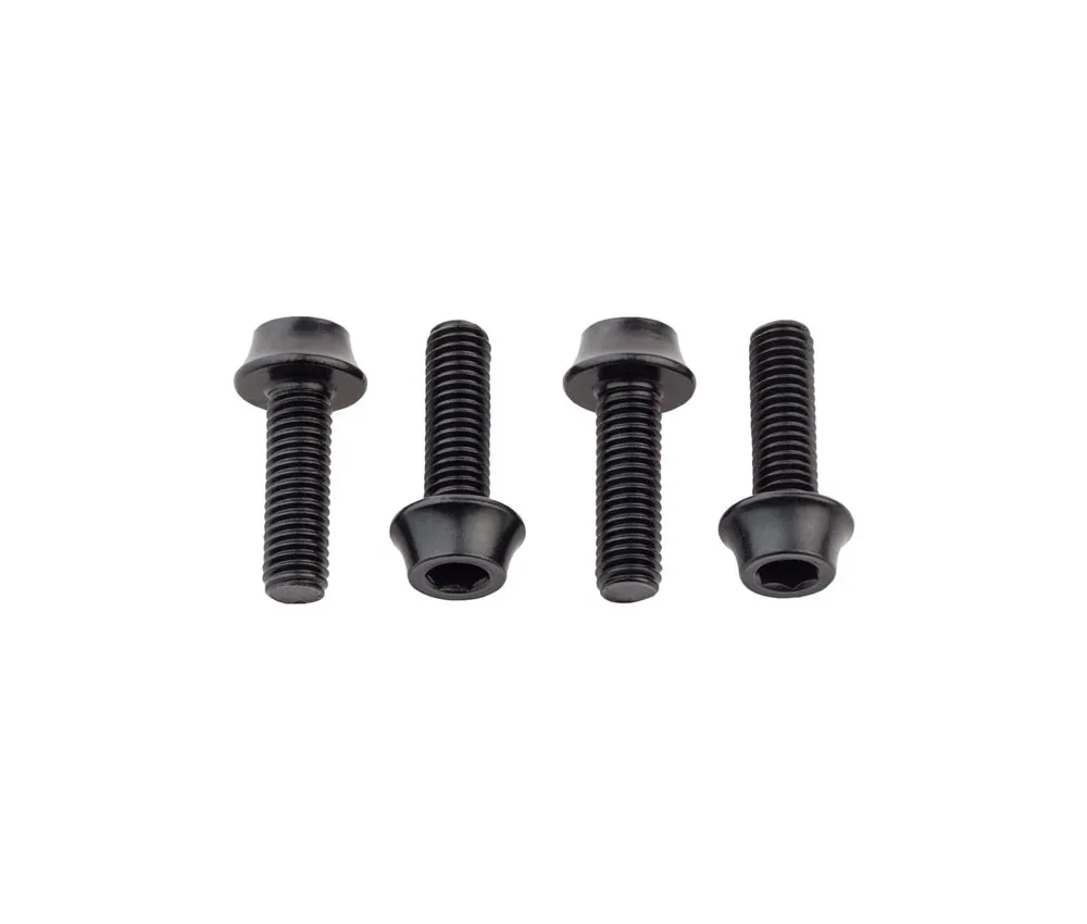 Wolf Tooth Aluminium Bottle Cage Screw Set – M5x15mm Cylinder Head Black 4 Pieces