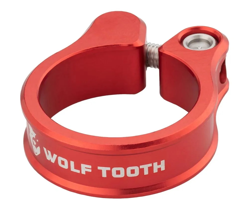 Wolf Tooth seatpost clamp – 28.6 mm, threaded, aluminium, red