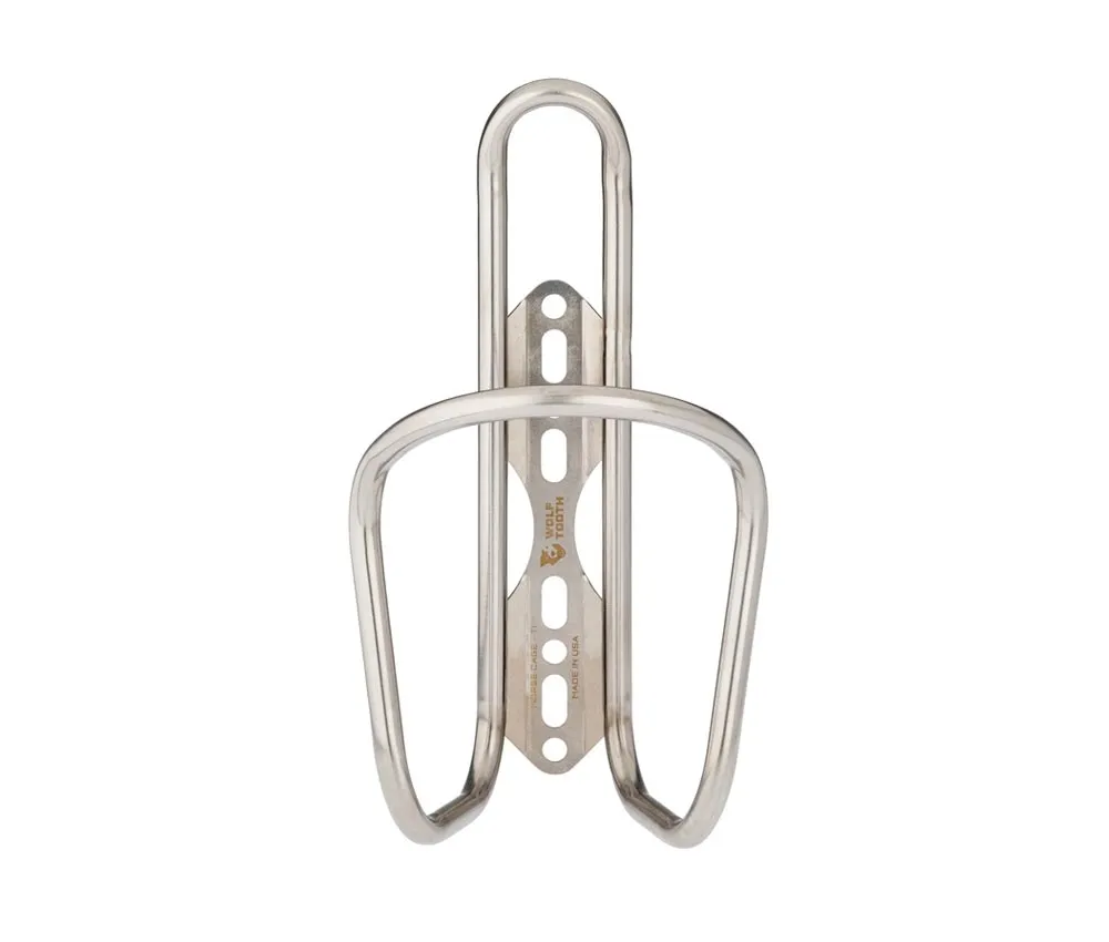 Wolf Tooth Morse bottle cage – titanium nitride silver grey