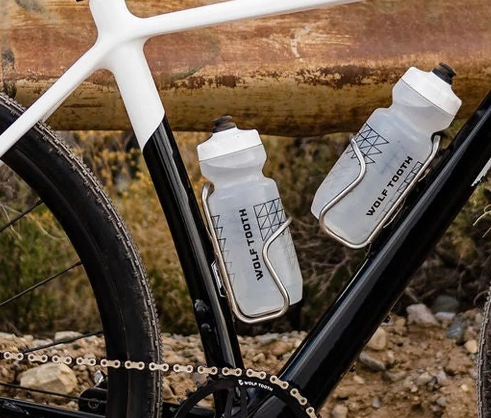 Wolf Tooth Morse bottle cage – titanium nitride silver grey