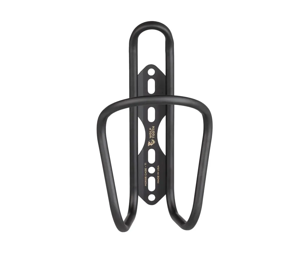 Wolf Tooth Morse Bottle Cage – Titanium Ceramic Black Limited Edition