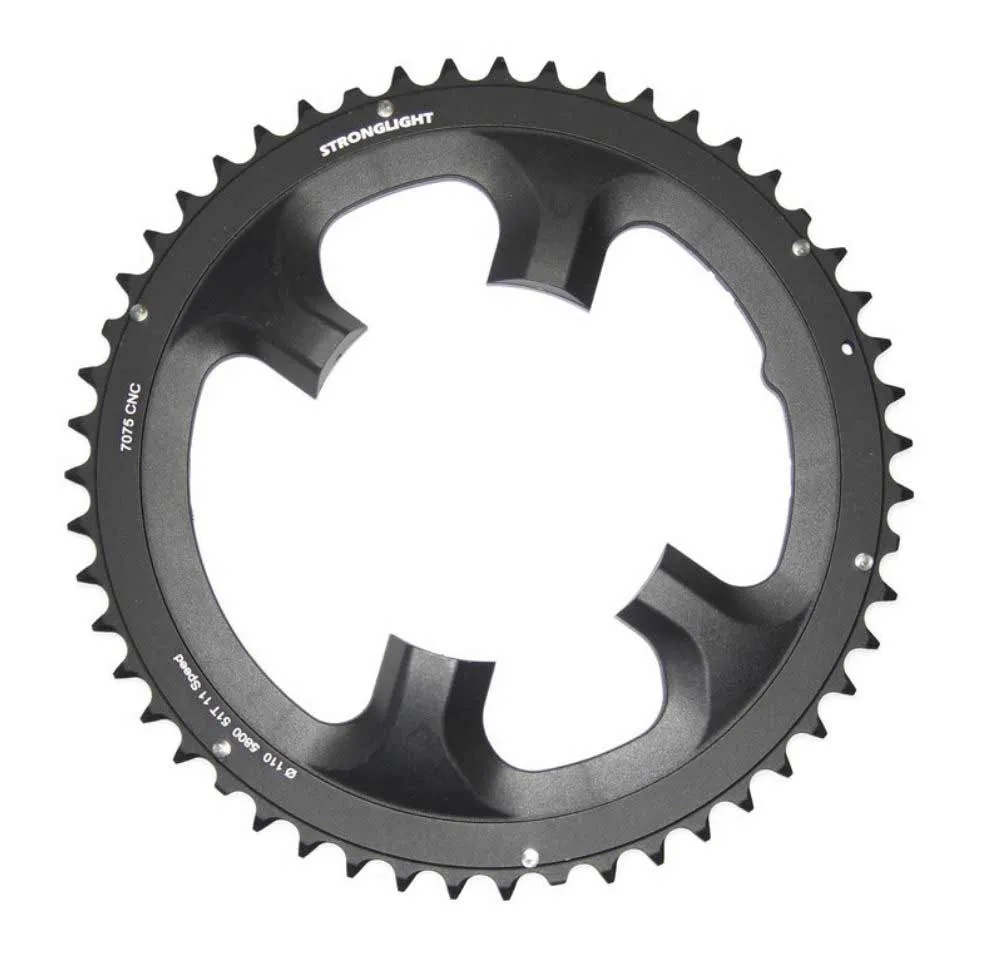 Stronglight Type 105 FC-5800 Road Bike Chainring 4-arm 110mm bolt circle outside black 49 teeth