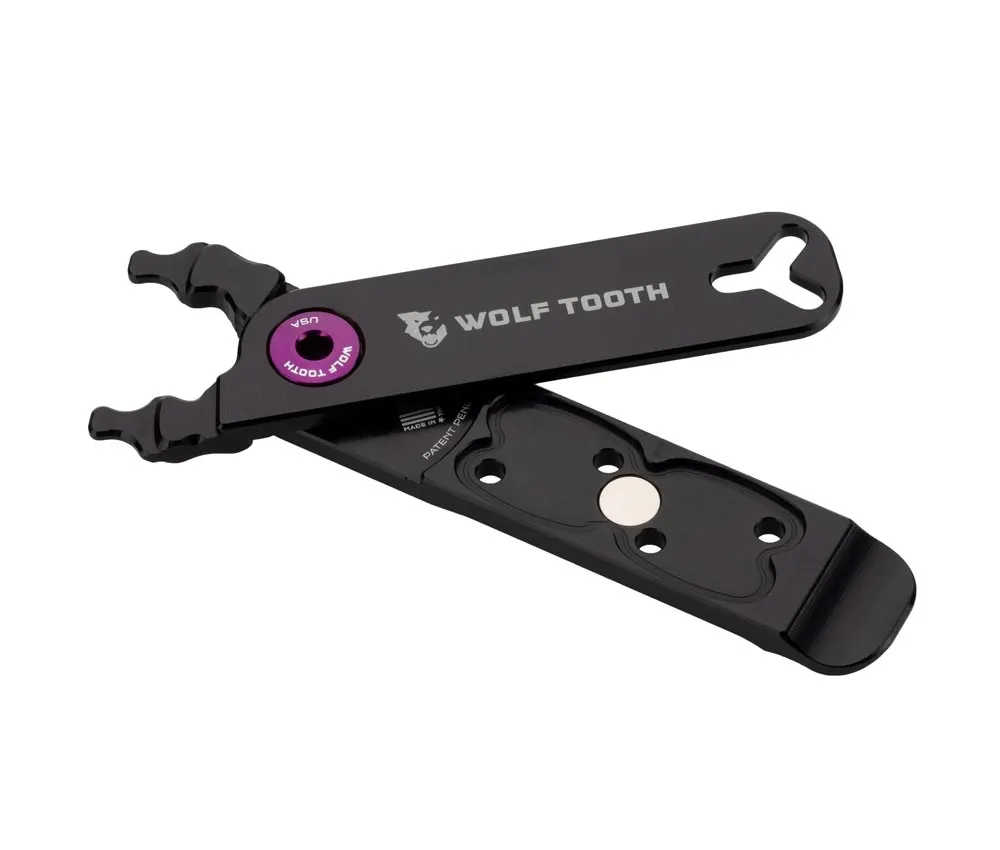 Wolf Tooth Pack Pliers Multitool – Master Link Combo black and purple