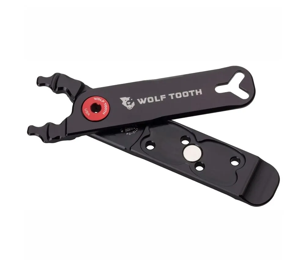 Wolf Tooth Pack Pliers Multitool – Master Link Combo black and red