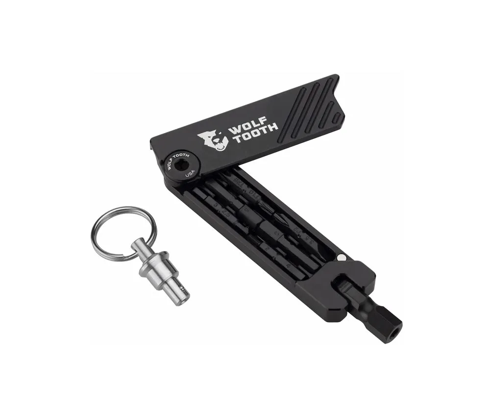Wolf Tooth 6-Bit System Hex Wrench Multitool – Bit holder / key ring – black