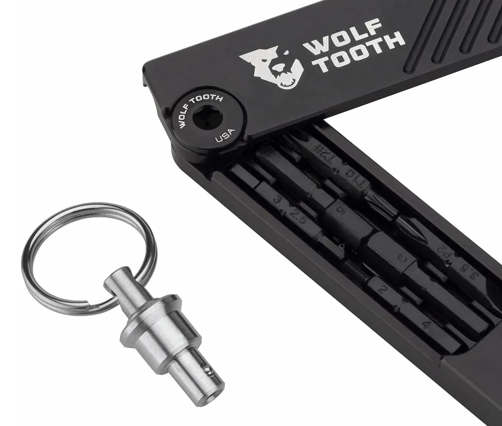 Wolf Tooth 6-Bit System Hex Wrench Multitool – Bit holder / key ring – black