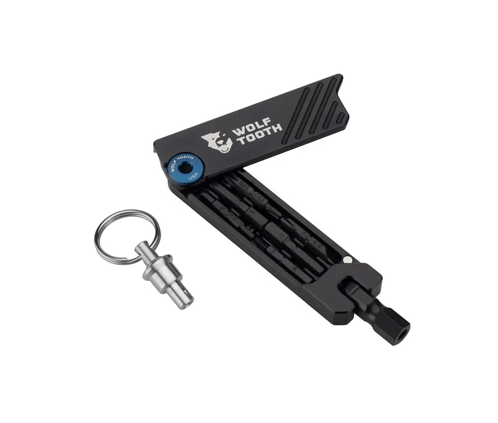 Wolf Tooth 6-Bit System Hex Wrench Multitool – Bit holder / key ring – blue