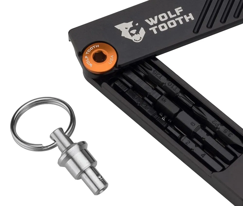 Wolf Tooth 6-Bit System Hex Wrench Multitool – Bit holder / key ring – orange