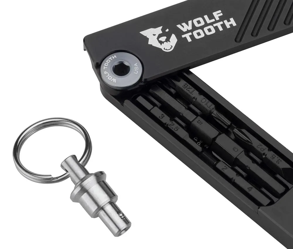 Wolf Tooth 6-Bit System Hex Wrench Multitool – Bit holder / key ring – grey