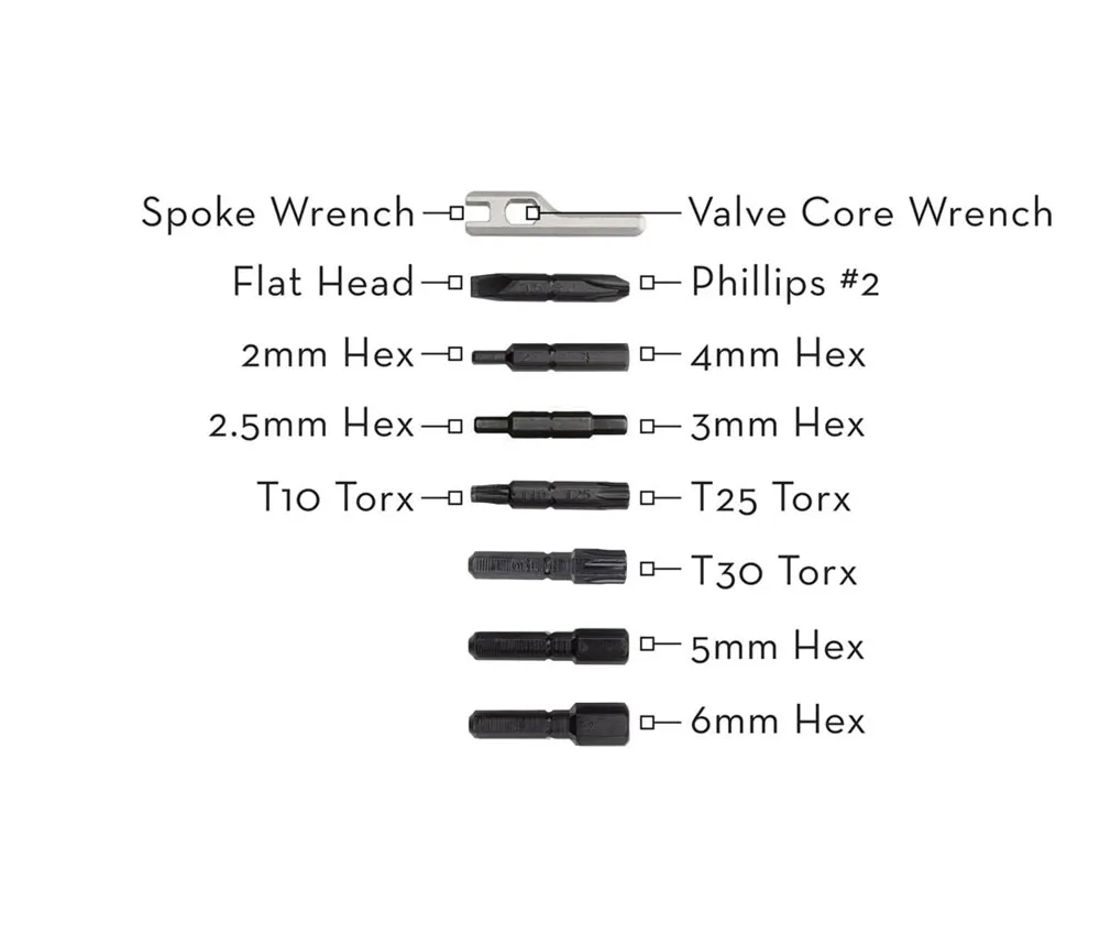 Wolf Tooth EnCase Hex Bit Wrench Multitool – Bit holder / Spoke + valve core wrench