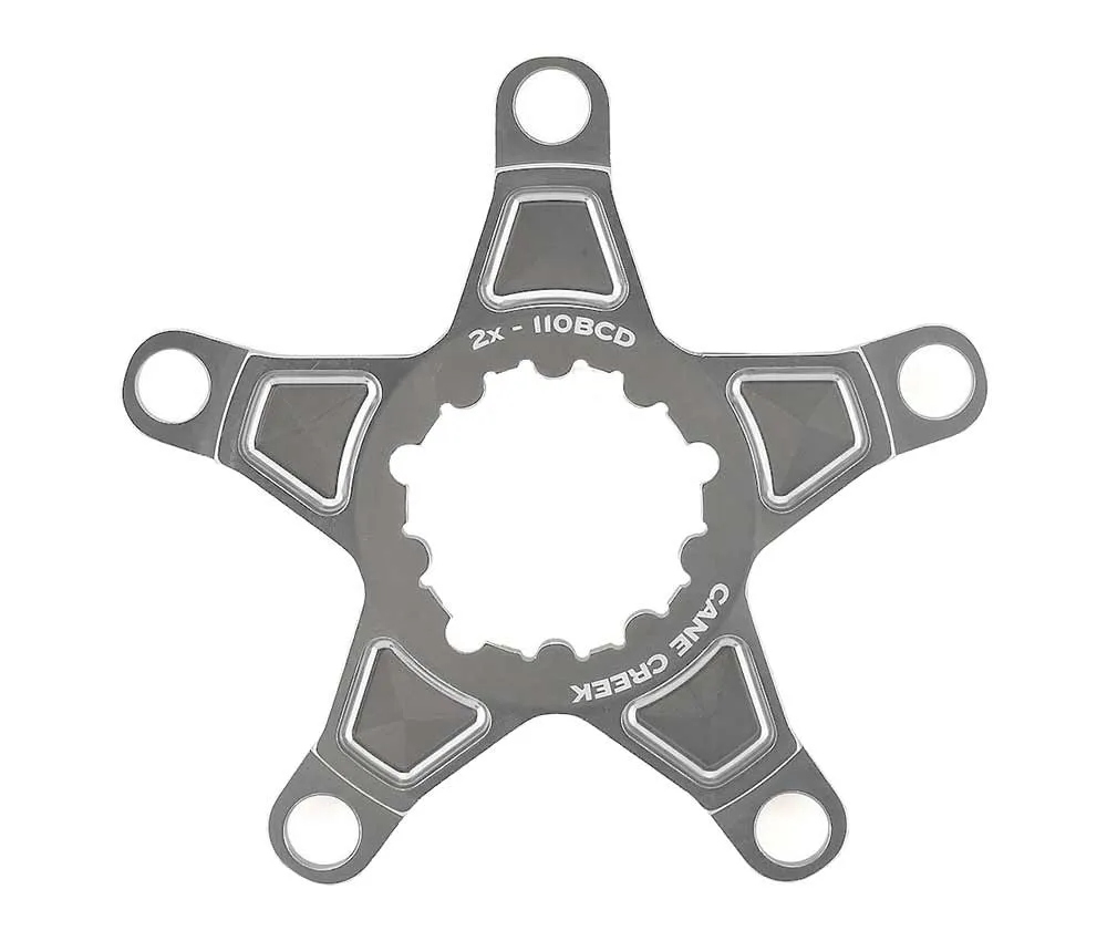 Cane Creek eeWings Chainring Spider, 2-speed, 110mm bolt circle, 5-arm, silver-titanium
