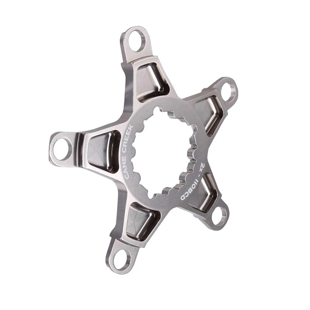 Cane Creek eeWings Chainring Spider, 2-speed, 110mm bolt circle, 5-arm, silver-titanium