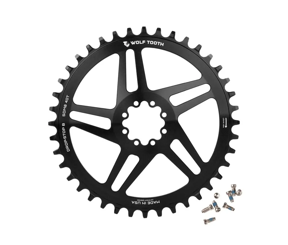 Wolf Tooth Drop-Stop B Chainring 9-12-speed - Sram / Quarq Direct Mount 6mm Offset 40 teeth