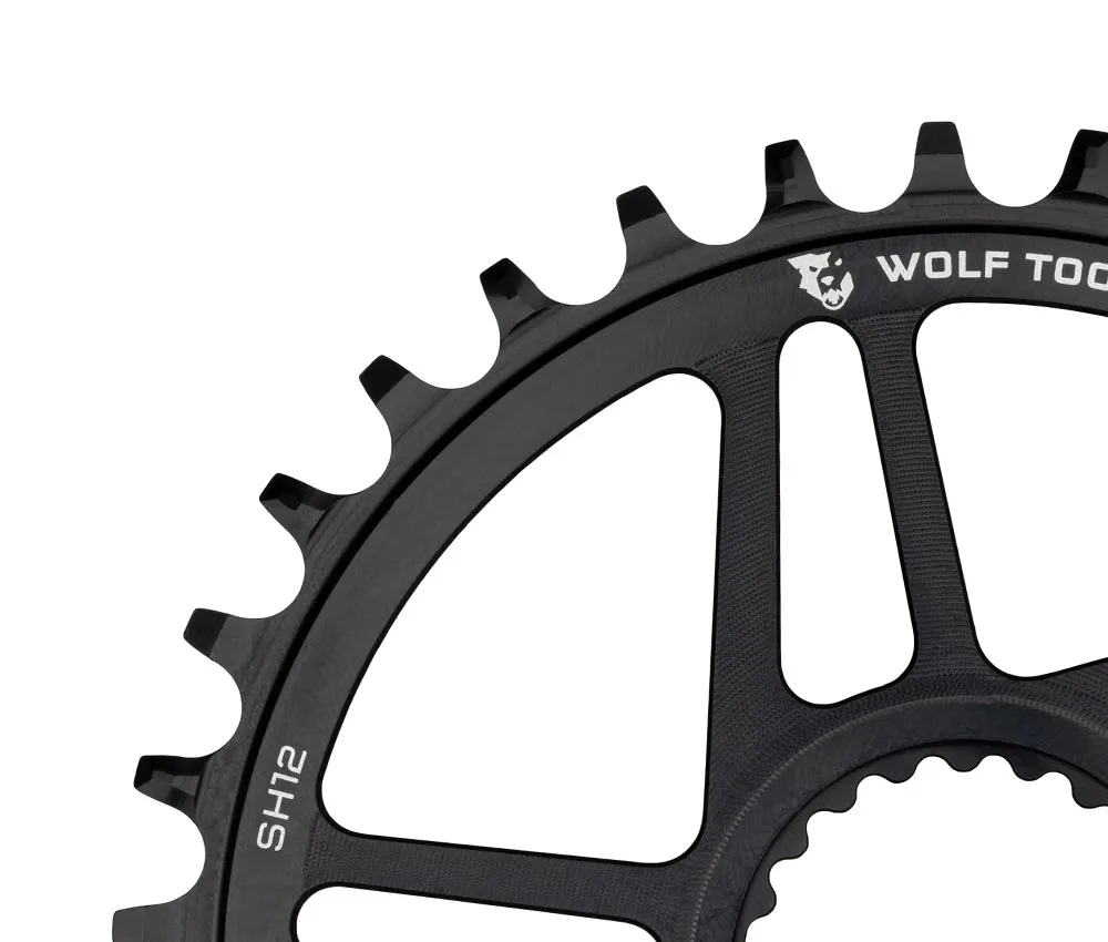 Wolf Tooth Drop-Stop ST Chainring HG+ 12-speed - Shimano Direct Mount 3 mm offset 32 teeth