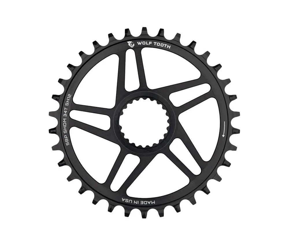 WolWolf Tooth Drop-Stop ST Chainring HG+ 12-speed - Shimano Direct Mount 3 mm offset 34 teeth
