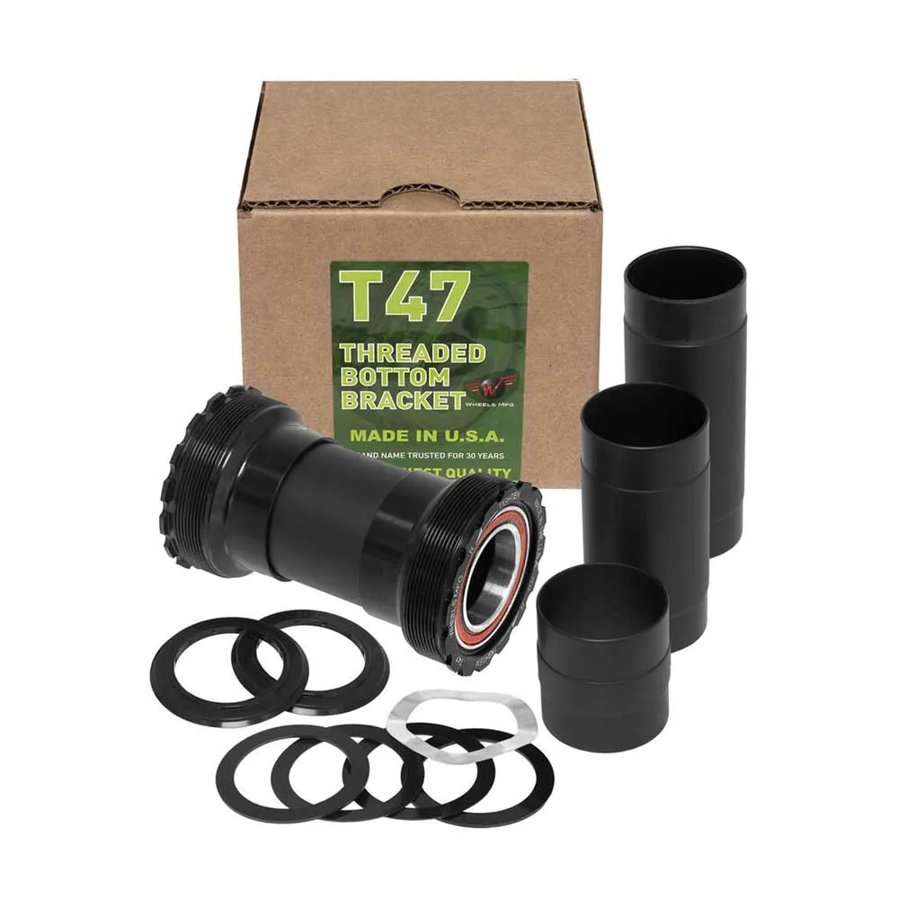 Wheels MFG Bottom Bracket T47 Threaded Angular Contact ABEC-3 | Sram GXP 47x68 -132 mm