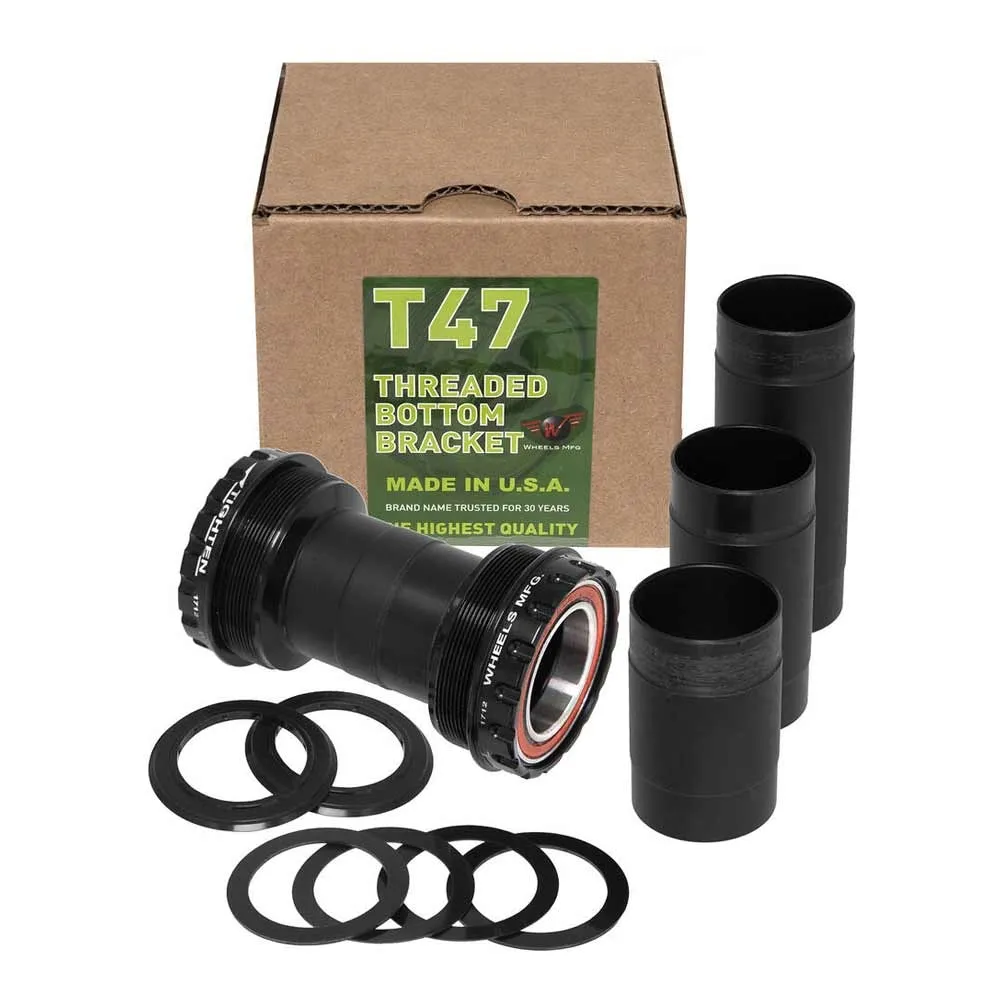 Wheels MFG Bottom Bracket T47 Threaded Outboard Angular Contact | Hollowtech 47x68-100 mm