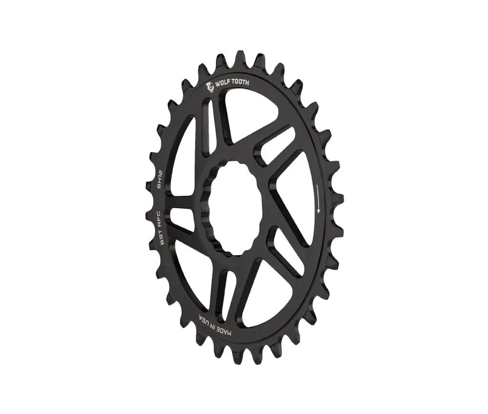 Wolf Tooth Drop-Stop ST Chainring 12-speed HG+ - Race Face Cinch Boost 3mm Offset 32 Teeth