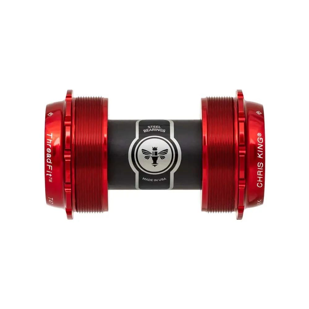 Chris King ThreadFit T47 24X bottom bracket, red
