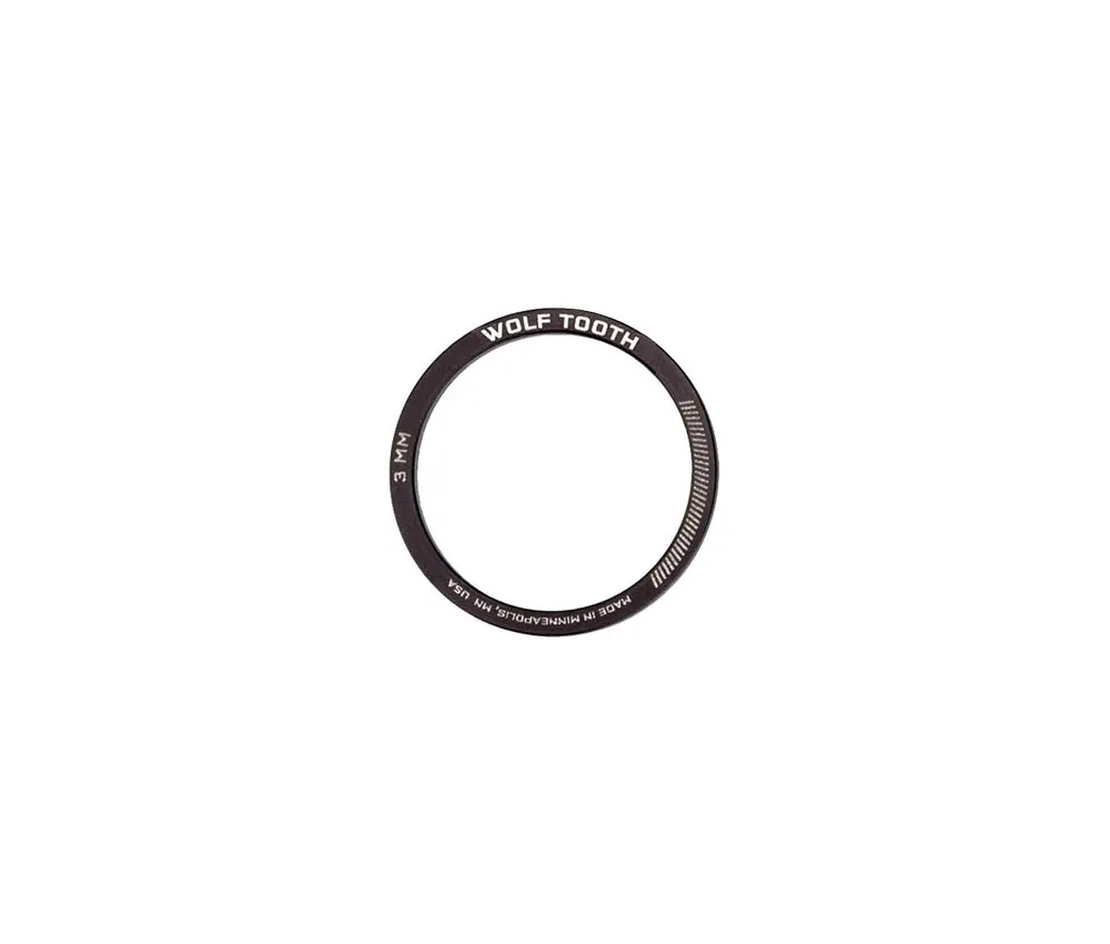 Wolf Tooth Precision Headset Spacer – 1 1/8 inch, 3 mm, aluminium, black