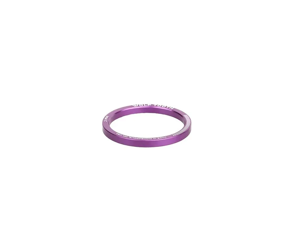 Wolf Tooth Precision Headset Spacer – 1 1/8 inch, 3 mm, aluminium, purple