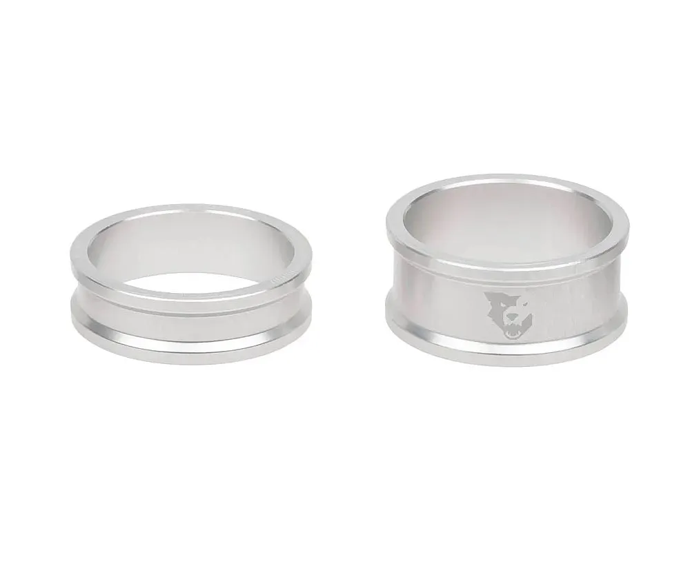 Wolf Tooth Headset Spacer Set – 1 1/8 inch, 4 pieces, aluminium, raw silver