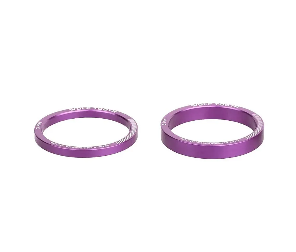 Wolf Tooth Headset Spacer Set – 1 1/8 inch, 4 pieces, aluminium, purple