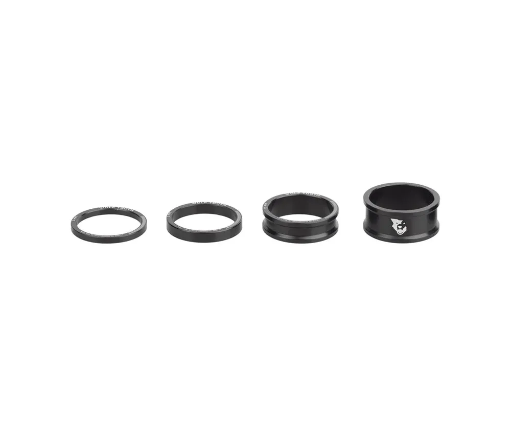 Wolf Tooth Headset Spacer Set – 1 1/8 inch, 4 pieces, black aluminium