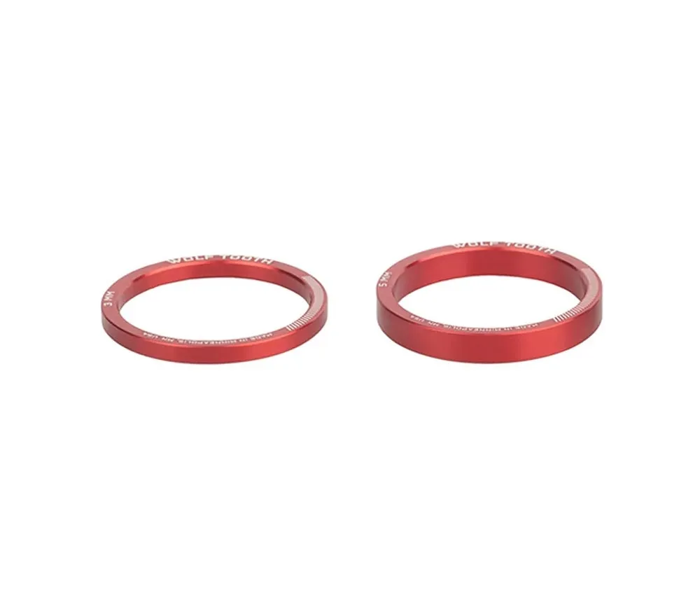 Wolf Tooth Headset Spacer Set – 1 1/8 inch, 4 pieces, aluminium, red