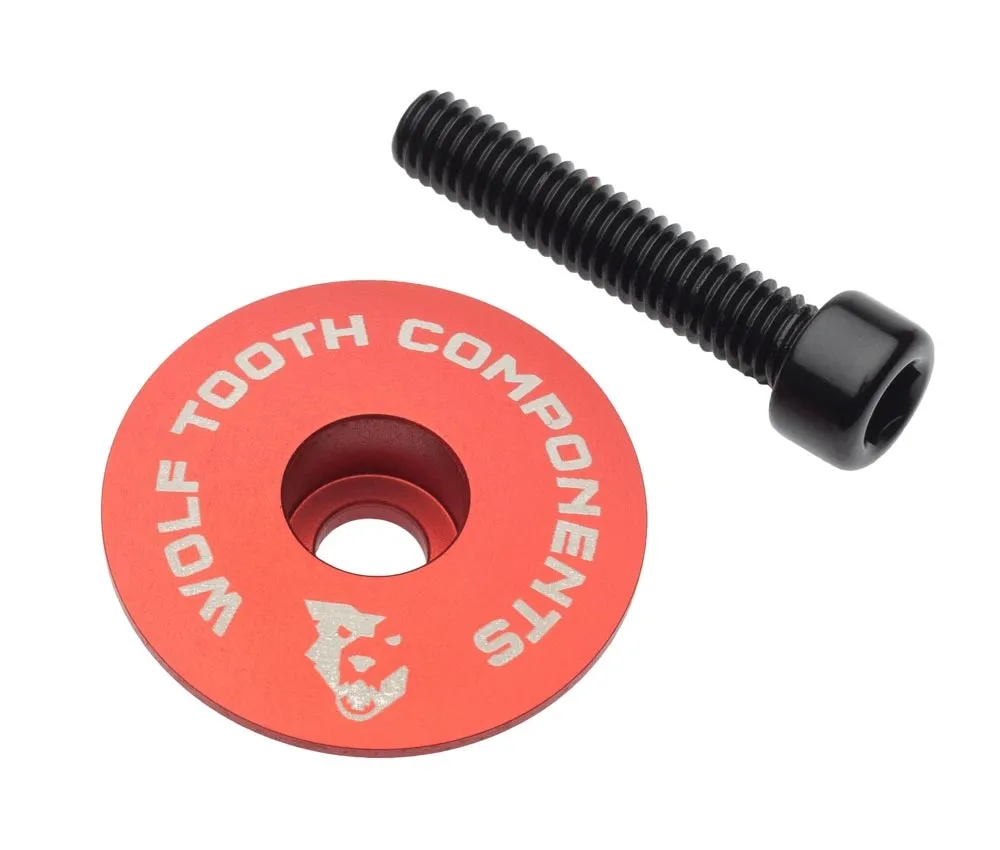 Wolf Tooth Ahead Cap – 1 1/8 inch | Height 1 mm Aluminium red