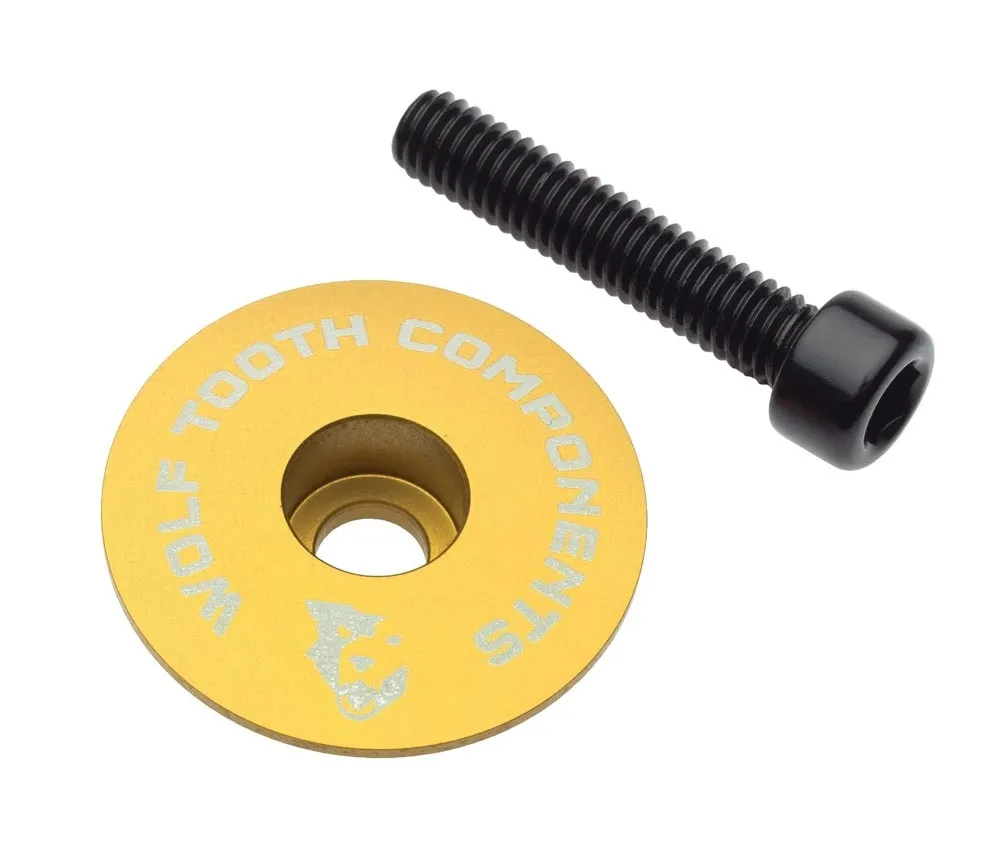 Wolf Tooth Ahead Cap - 1 1/8 inch | Height 1 mm Aluminium gold