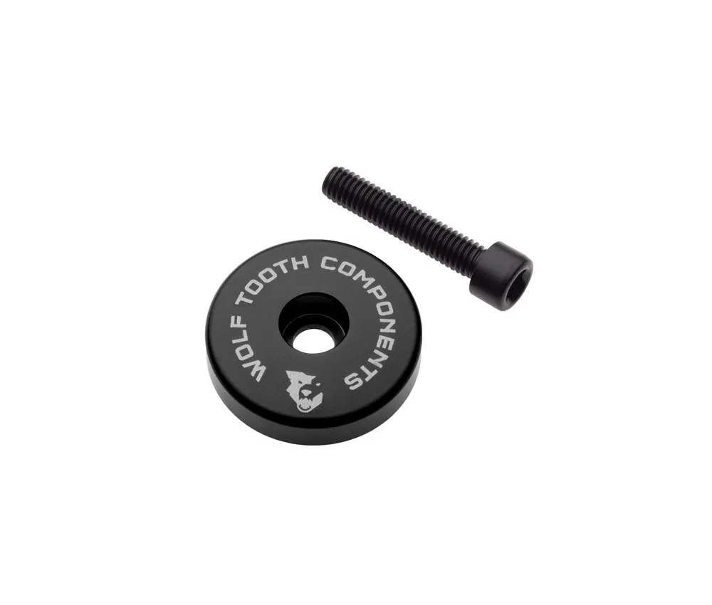 Wolf Tooth Ahead Cap – 1 1/8 inch | Height 5 mm, black aluminium