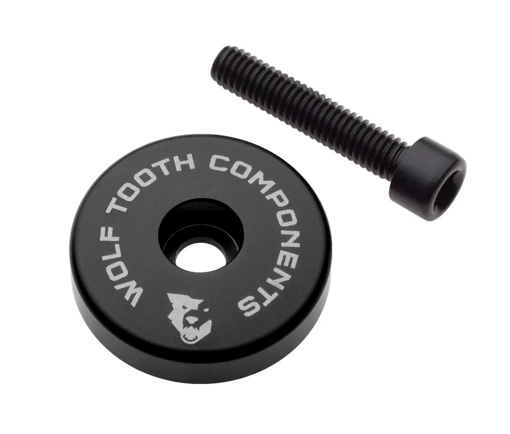 Wolf Tooth Ahead Cap – 1 1/8 inch | Height 5 mm, black aluminium