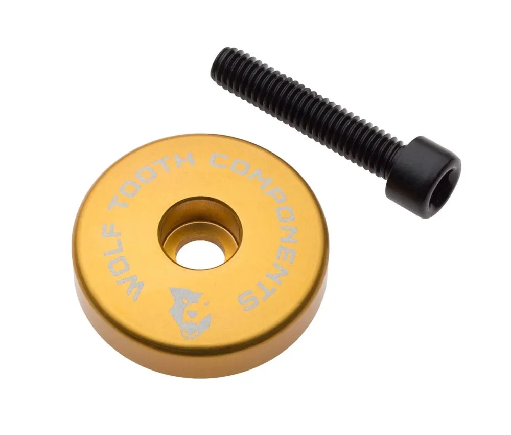 Wolf Tooth Ahead Cap – 1 1/8 inch | Height 5 mm Aluminium gold