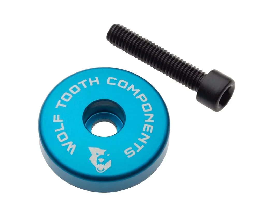 Wolf Tooth Ahead Cap - 1 1/8 inch | Height 5mm Aluminium blue