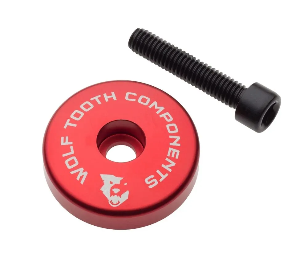 Wolf Tooth Ahead Cap – 1 1/8 inch | Height 5 mm Aluminium red