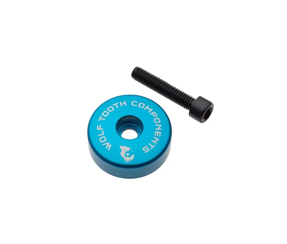 Wolf Tooth Ahead Cap - 1 1/8 inch | Height 10mm Aluminium blue