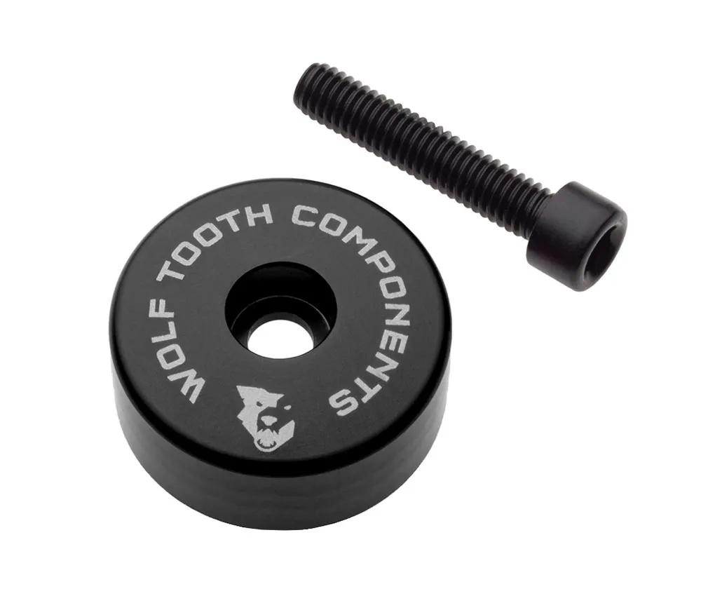 Wolf Tooth Ahead Cap – 1 1/8 inch | Height 15 mm, black aluminium