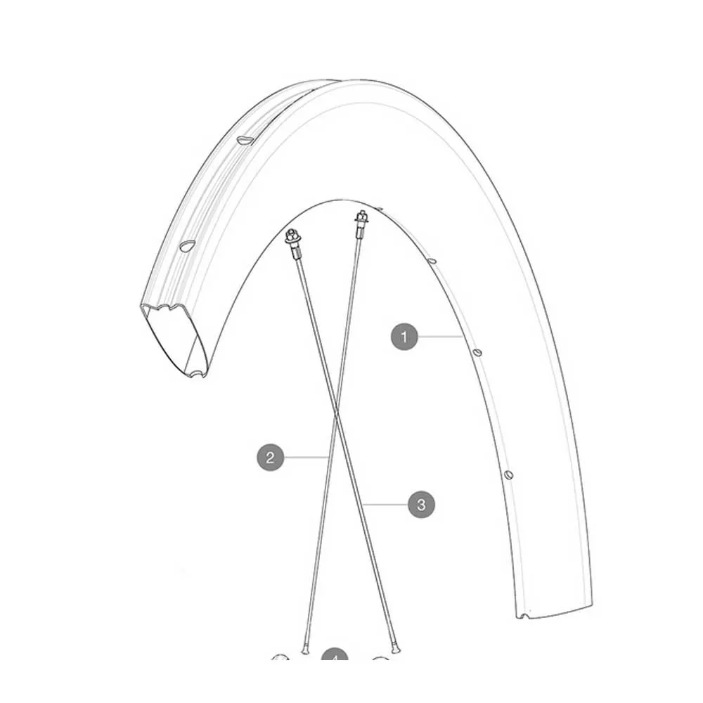 Mavic Cosmic Pro Carbon SL T Disc Replacement Spoke Rear Wheel Non-Freewheel Side 261 mm Flat Black