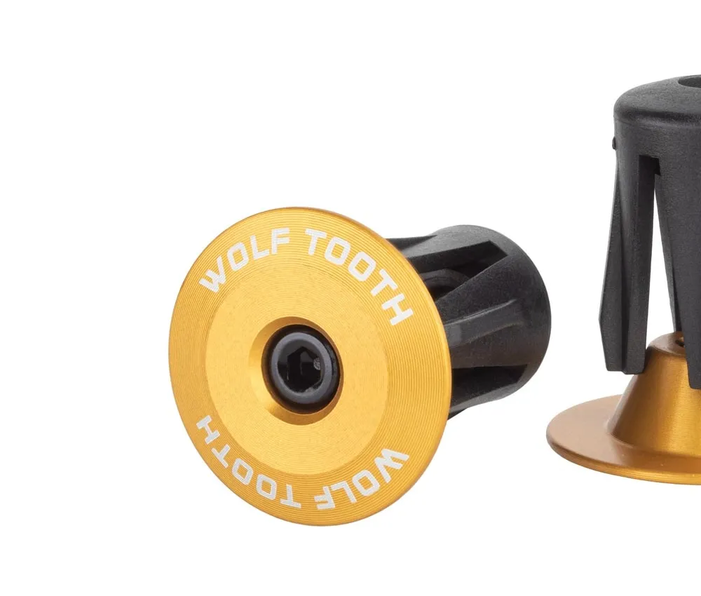 Wolf Tooth Bar Ends – screw-on 16–21.5 mm aluminium gold