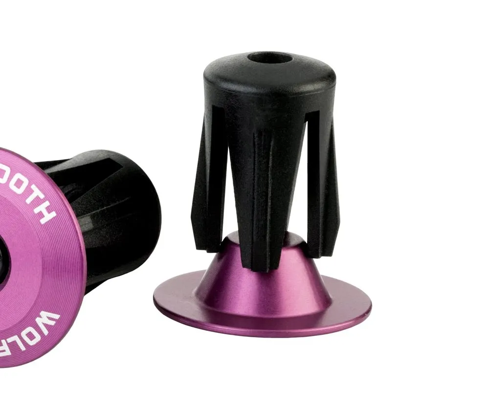 Wolf Tooth Bar End Handlebar End Caps – screw-on 16–21.5 mm aluminium, purple